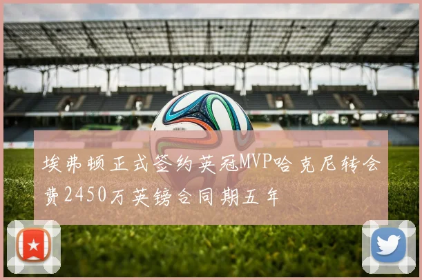埃弗顿正式签约英冠MVP哈克尼转会费2450万英镑合同期五年